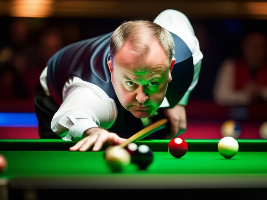 La intensa concentración de John Higgins en el snooker