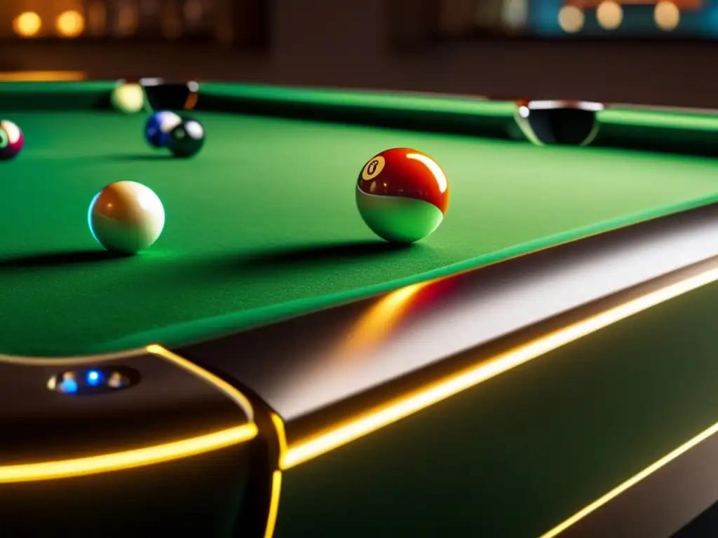 Tacó de billar de alta tecnología en acción