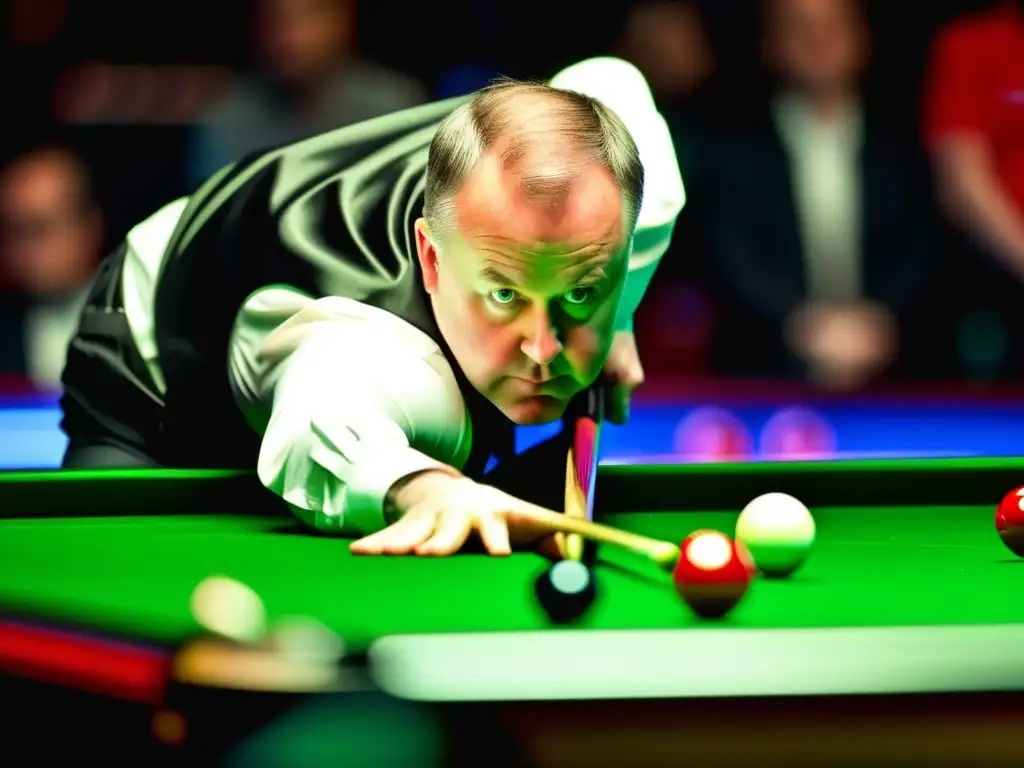 John Higgins: Intensa concentración en la mesa de snooker