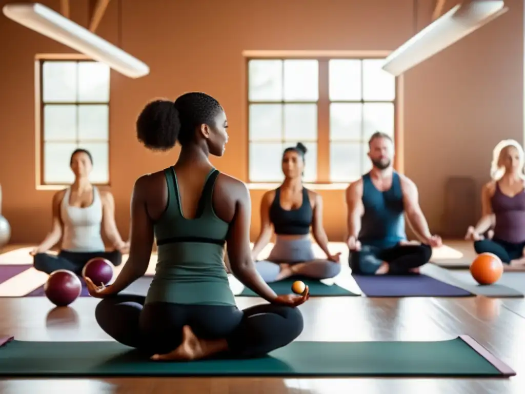 Jugadores de billar participando en una sesión de yoga para mejorar su adaptabilidad y concentración. <b>Entrenamiento cruzado para mejorar adaptabilidad en billar.