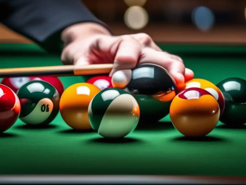 Maestría en Acción: Jugador de Billar Profesional en Plena Concentración