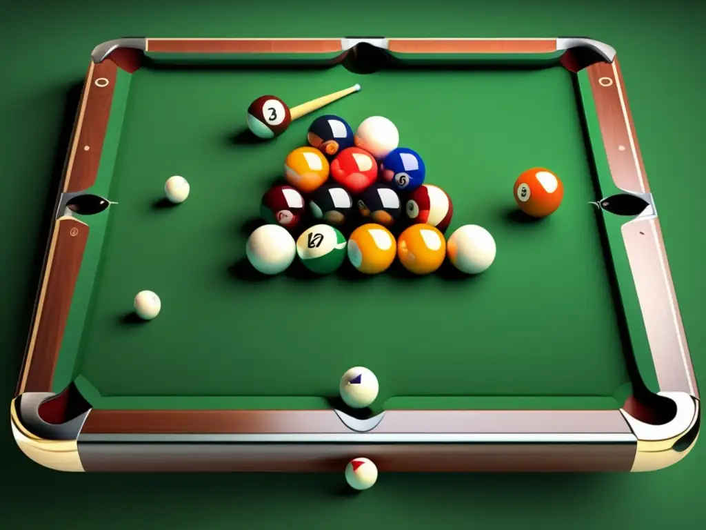 Detalles precisos y tecnología avanzada en una mesa de billar